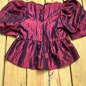 ASOS Red Puff Sleeve Blouse